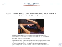 WebMD Health States: Chiropractic Reduces Blood Pressure