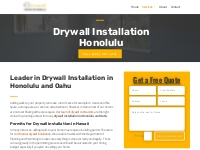 Drywall Installation Honolulu - Drywall Contractor Honolulu
