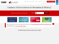Database of State Incentives for Renewables   Efficiency  - DSIRE