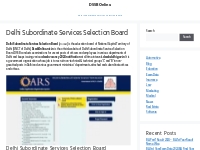 Delhi Subordinate Services Selection Board - DSSB Online