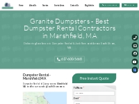 Marshfield MA Junk Removal and Dumpster Rental