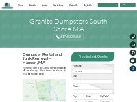 Hanson MA Dumpster rental and Junk Removal