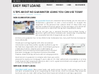 5 Tips About no guarantor loans You Can Use Today - Easy Fast Loans