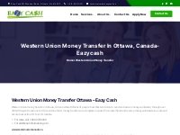 Western Union Money Transfer in Ottawa, Canada- Eazycash
