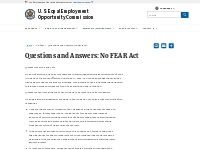Questions and Answers: No FEAR Act | U.S. Equal Employment Opportunity