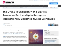    The DAISY Foundation™ and SIENNA Announce Partnership to Recognize 