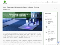 Most Common Mistakes to Avoid in Laser Coding | Industrial Equipment S