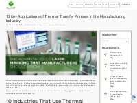10 Key Applications of Thermal Transfer Printers in the Manufacturing 