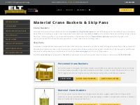 Crane Baskets | Skip Pans | Basket Materials | ELT, Inc.