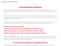 Lock Rekeying Services | Emergency Locksmith Sydney 24/7