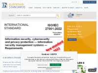 European and International standards online store