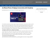  Jio Bharat Phone: Bridging Connectivity with Simplicity