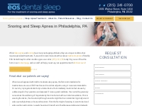 Snoring and Sleep Apnea | Philadelphia, PA | EOS dental sleep