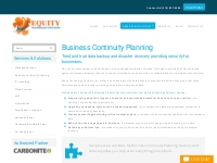 Business Continuity Planning: Data Backup   Disaster Recovery | Equity