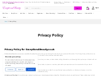 Privacy Policy - Exceptional Beauty