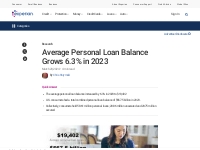 The Average Personal Loan Balance Rose 7% in 2022 - Experian