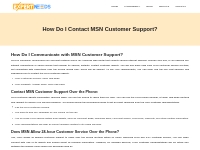 How Do I Communicate with MSN? - ExpertNeeds
