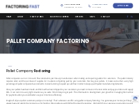 Pallet Company Factoring - Factor Pallet Manufacturer
