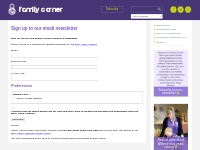Sign up to our email newsletter | Family Corner