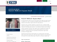 FBM | National Drywall Distributors | Local Drywall Suppliers
