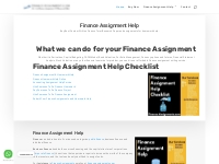 Finance Homework Help | Finance Assignment Help | Finance Dissertation