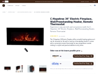 C-Hopetree 34  Electric Fireplace - Remote Thermostat