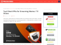 Top 5 Best VPNs for Streaming Movies / TV Shows