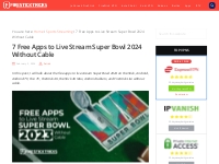 7 Free Apps to Live Stream Super Bowl 2024 Without Cable
