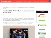 How to Watch Dmitry Bivol vs. Lyndon Arthur on FireStick - Fire Stick 