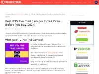 Best IPTV Free Trial Services to Test Drive Before You Buy (2024)