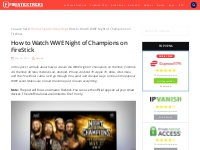 How to Watch WWE Night of Champions on FireStick