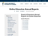 Online Education Annual Reports - State University System of Florida