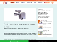 Cold press oil machine manufacturers in india