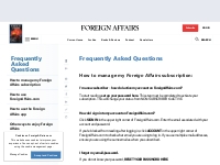 Frequently Asked Questions | Foreign Affairs