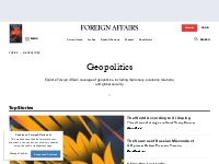 Geopolitics | Foreign Affairs