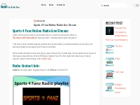 Sports 4 Fanz Online Radio live stream - Free Radio Tune