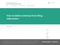 How to delete sitemap from Bing webmaster