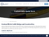 Custom Wire   Cable, Custom Cable Quote Form | Galaxy