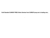 Gold Standard GAMSAT FREE Online Seminar | Gold Standard GAMSAT