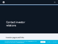 GE Investor Relations Contact | General Electric