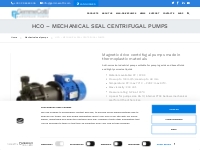 HCO - MECHANICAL SEAL CENTRIFUGAL PUMPS - Gemmecotti
