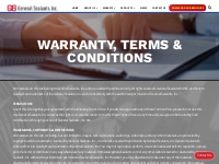 Warranty, Terms   Conditions | General Sealants, Inc.