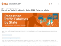 Pedestrian Traffic Fatalities by State: 2022 Preliminary Data | GHSA