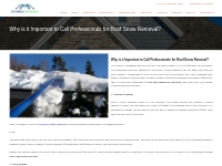 Why is it Important to Call Professionals for Roof Snow Removal?