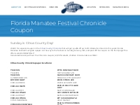 Florida Manatee Festival Chronicle Coupon - Citrus County Chamber of C