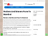 Packers And Movers Pune To Mumbai Your First Priority