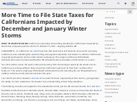 More Time to File State Taxes for Californians Impacted by December an