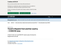        Travel to England from another country - COVID-19 rules - GOV.U