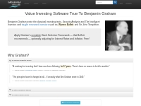 Value Investing Software True To Benjamin Graham | GrahamValue