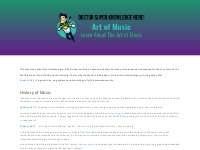 Learn About Music and Art | There is so much to learn about Music. It 